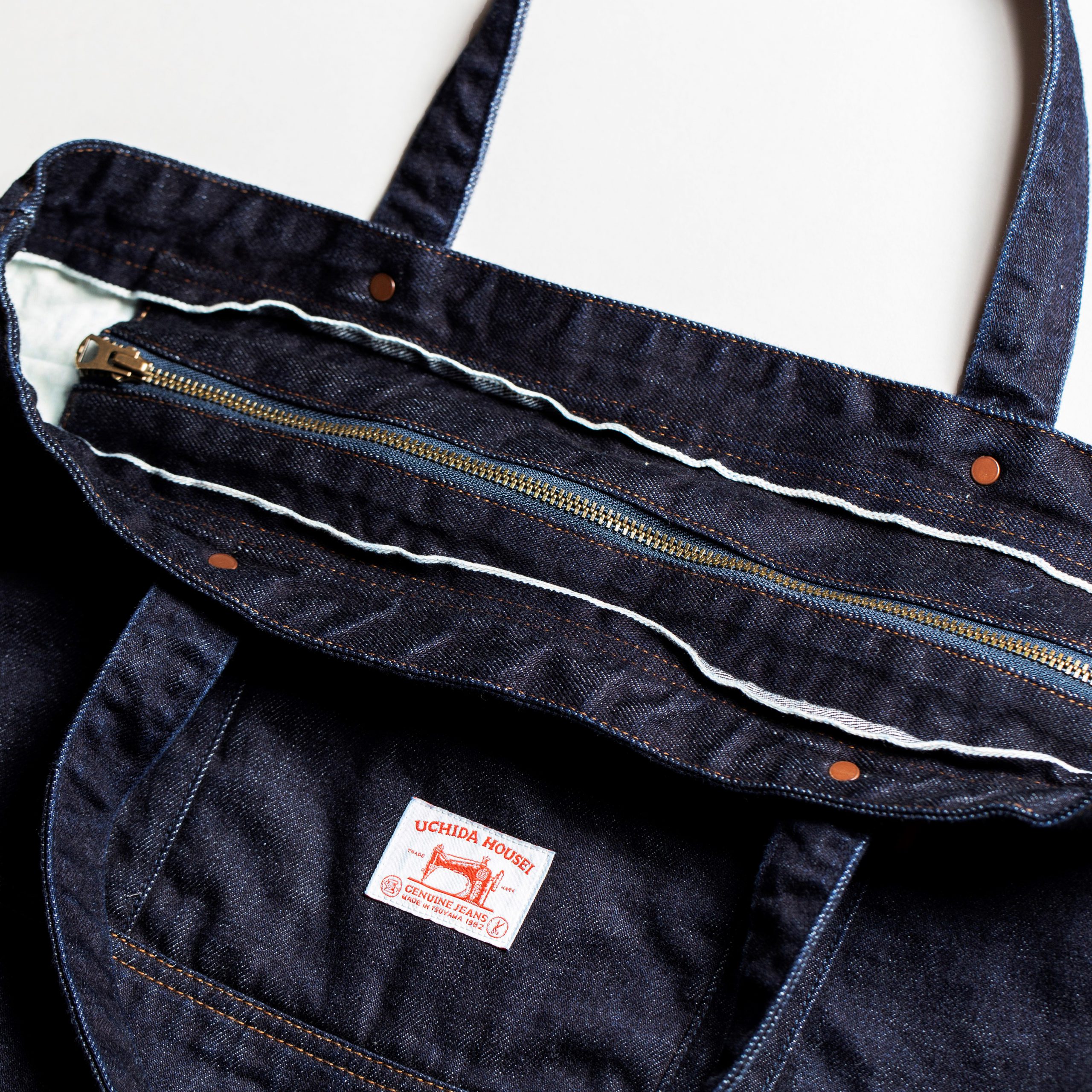 SELVEDGE DENIM CARRY-ON TOTE  BAG OW【セルヴィッジ デニム キャリーオン トートバッグ OW】