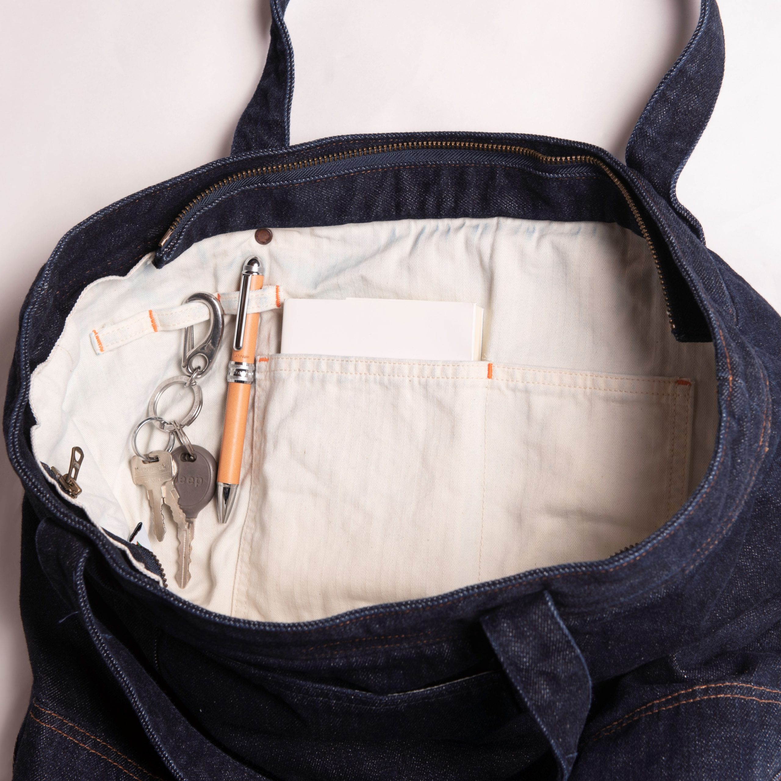 SELVEDGE DENIM CARRY-ON TOTE  BAG OW【セルヴィッジ デニム キャリーオン トートバッグ OW】