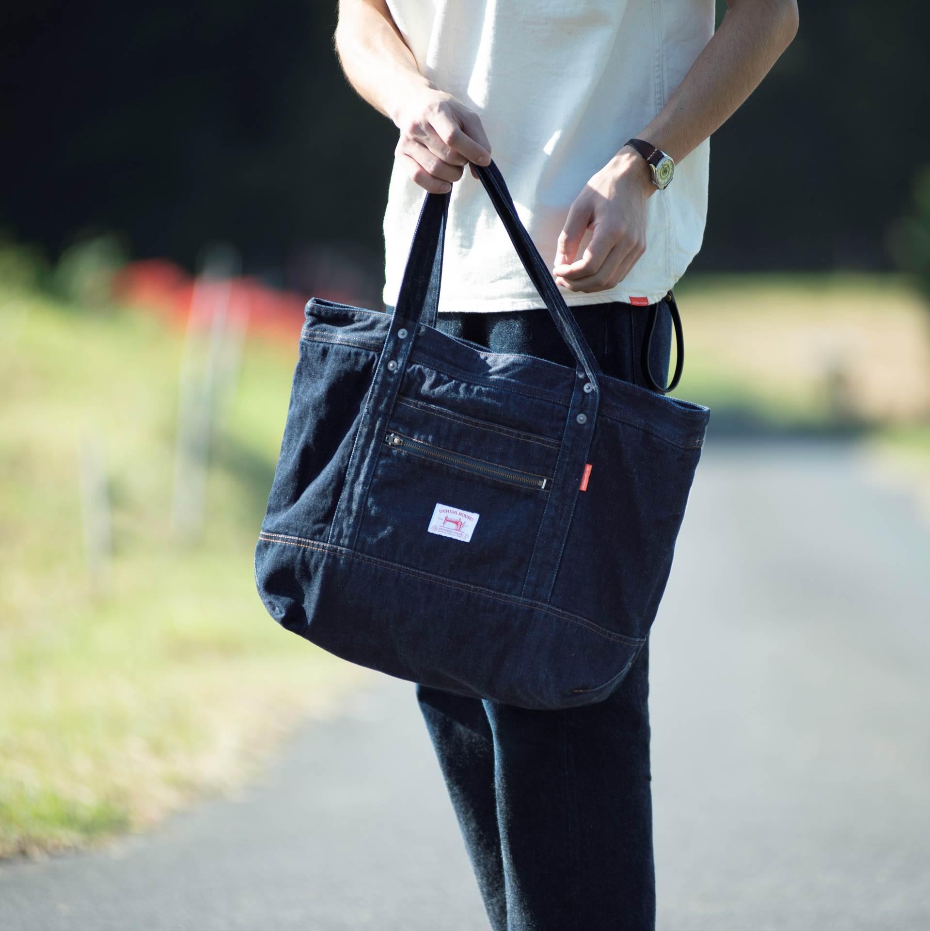 SELVEDGE DENIM CARRY-ON TOTE BAG OW【セルヴィッジ デニム キャリー ...